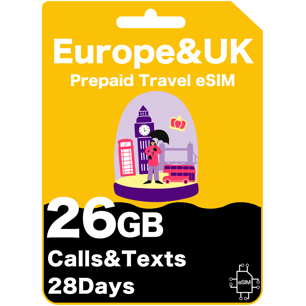 europe & uk travel eSIM card